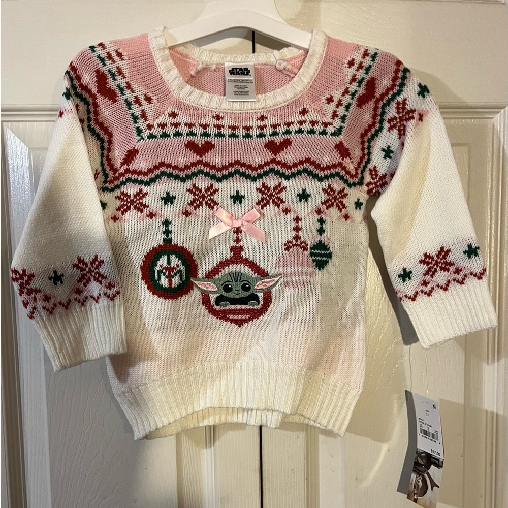 Star Wars Disney The Mandalorian The Child Holiday Sweater Size 2T NWT’s
